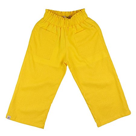 Calça Clochard Linho Amarelo