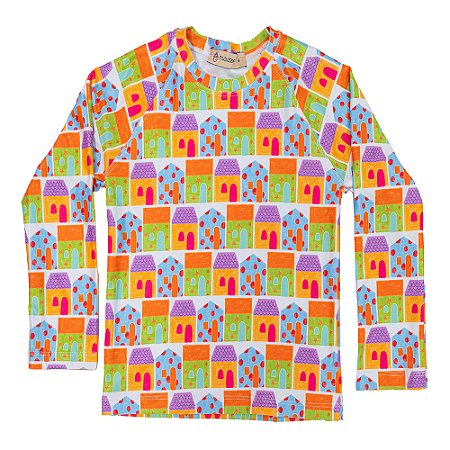 Camisa UV Casinhas Coloridas