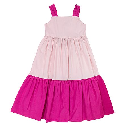 Vestido Midi Bicolor Pink