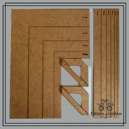 Kit de Gabarito para Encadernação com 12 peças em mdf
