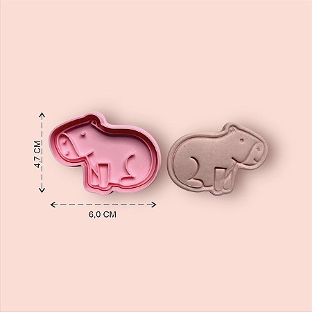 Cortador/carimbo de biscoito da Capivara 6 cm Modelo 001