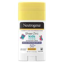 Neutrogena Sheer Zinc Mineral Bastão Protetor Solar Infantil, SPF 50+