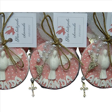 Lembrancinha de batizado com nome na base