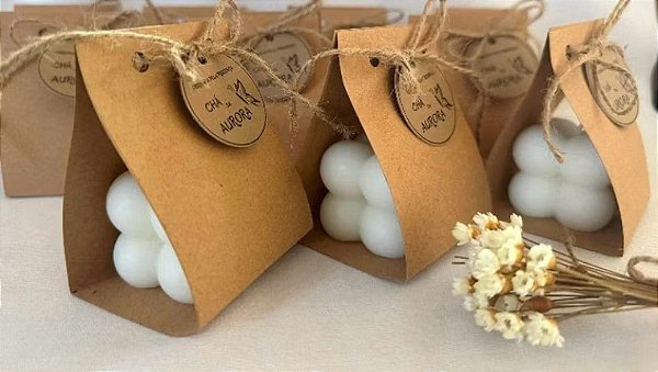 Vela mini Buble para lembrancinha de casamento