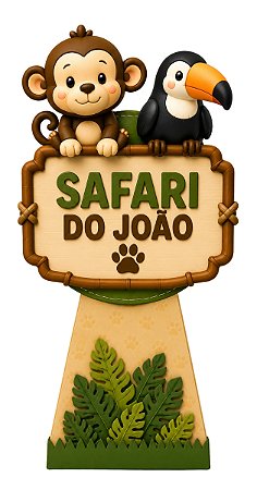Caixa Pirâmide Safari para Lembrancinhas