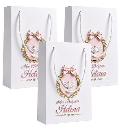 Sacola Personalizada para Doces e Lembrancinhas de Batizado – Impressão 3D Premium