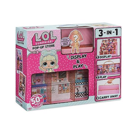 Lol Pop Up Store 3 Em 1 - Lojinha Cabem 50 Bonecas Original