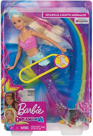 Barbie FAN Sereia Brilhante de luzes mattel gfl82