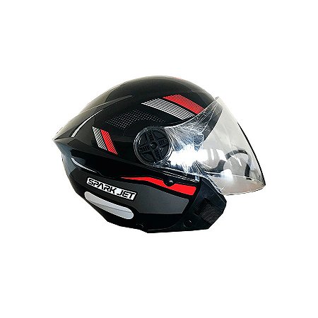 Capacete Prata e Vermelho Sting Nº60 Spark Jet