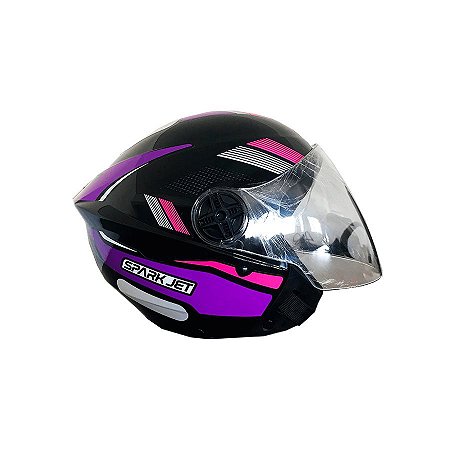 Capacete Lilás e Rosa Sting Nº56 Spark Jet