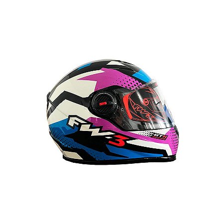 Capacete Lilás e Azul FW3 Nº58 GTN Super