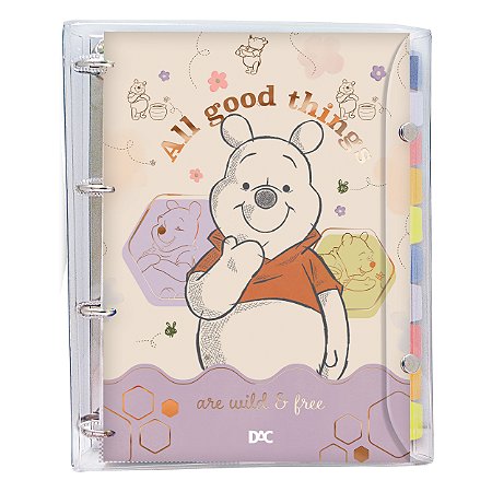 Caderno Argolado Universitário - Ursinho Pooh - Meu Poá Papelaria