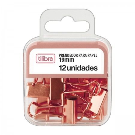 Prendedor Metálico  (19mm - 12und) - Ouro Rosé