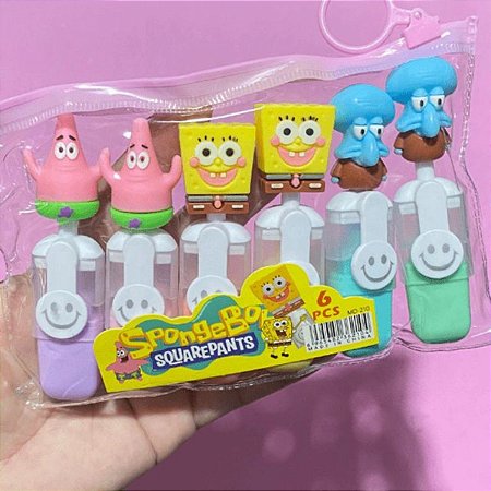 Kit c/ 6 Marca-Texto Bob Esponja