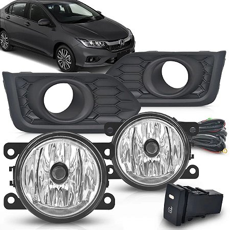 KIT FAROL DE MILHA CITY 2017 A 2019 COM BOTÃO MOD ORIGINAL