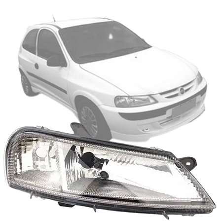 FAROL CROMADO CELTA 2000 A 2006 LADO DIREITO