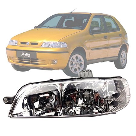 FAROL PALIO FOCO DUPLO 2001 A 2003 CARCAÇA PRETA LD ESQUERDO