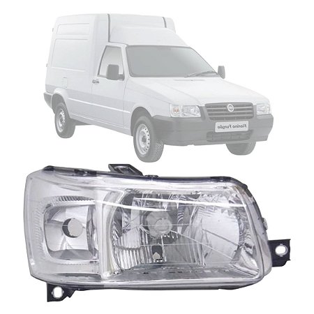 FAROL UNO E FIORINO 2005 A 2013 MASCARA CROMADA LADO DIREITO