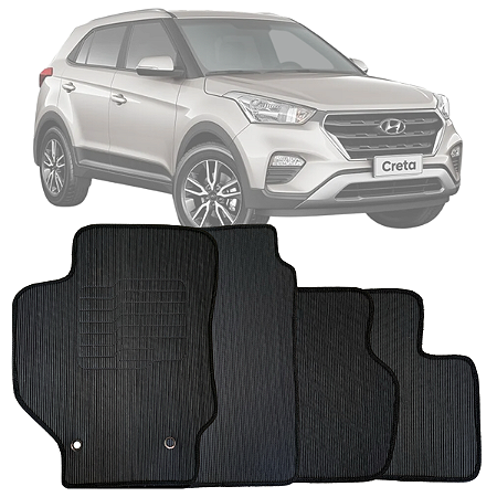 JOGO DE TAPETE BORRACHA HYUNDAI CRETA 2017 A 2023 LAVAVEL