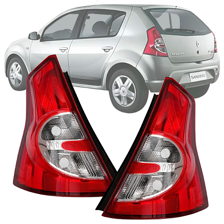 PAR LANTERNA TRASEIRA RENAULT SANDERO 2008 A 2011 BICOLOR