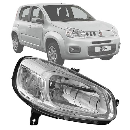 FAROL UNO 2015 2016/2018 FOCO SIMPLES CROMADO LADO DIREITO