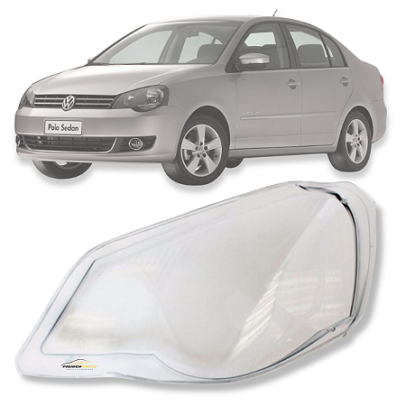 LENTE DO FAROL VW POLO HATCH E SEDAN 2007/2014 LADO ESQUERDO