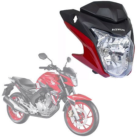FAROL COM CARENAGEM CB 250 TWISTER 2016 VERMELHO PEROLIZADO