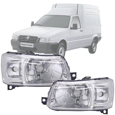 PAR FAROL FIAT UNO FIORINO 2005 A 2013 MASCARA CROMADA