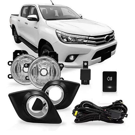 KIT FAROL MILHA NEBLINA COMPLETO HILUX 2016 A 2018 C/ MOLDUR