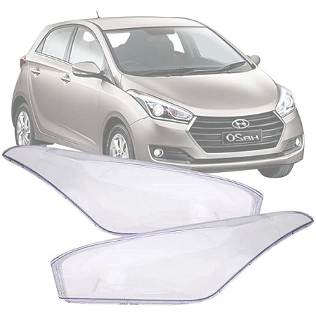 PAR LENTE DO FAROL HYUNDAI HB20 2013 A 2019 ACRILICO
