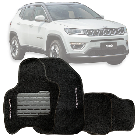 JOGO DE TAPETE CARPETE PRETO JEEP COMPASS 2017 Á 2018