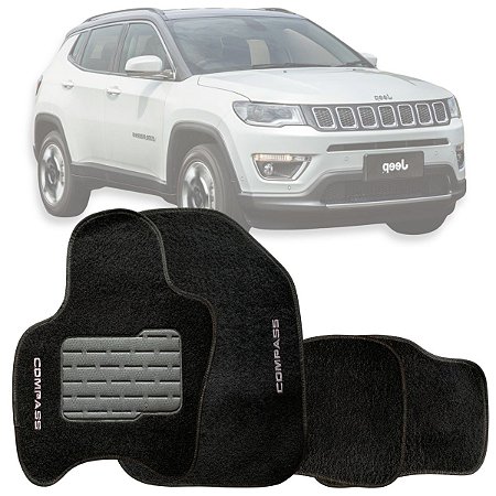 JOGO DE TAPETE CARPETE PRETO JEEP COMPASS 2017 Á 2018