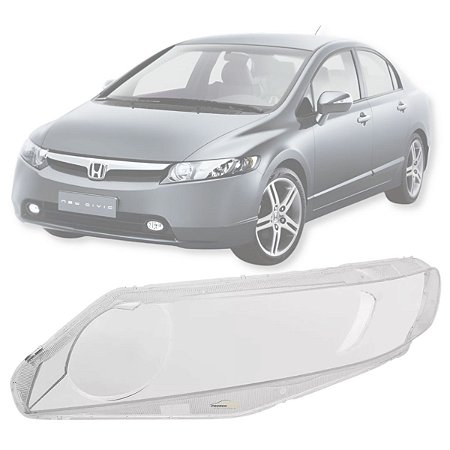 LENTE DE FAROL HONDA CIVIC 2006 A 2011 LADO ESQUERDO