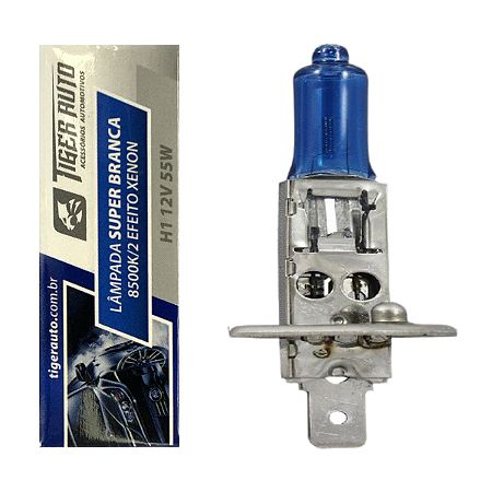 LAMPADA SUPER BRANCA 4200K H1 12V/55W EFEITO XENON