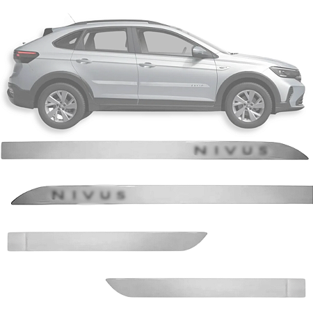 Jogo De Friso Porta Lateral Nivus 2020 2021 Prata Sirius