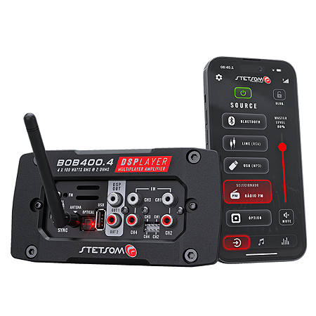 DSPLAYER AMPLIFICADOR DIGITAL 400W 4 CANAIS 2 OHMS BOB400.4