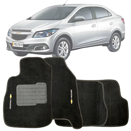 JOGO DE TAPETE AUTOMOTIVO CARPETE PRISMA 2013 Á 2019 PRETO