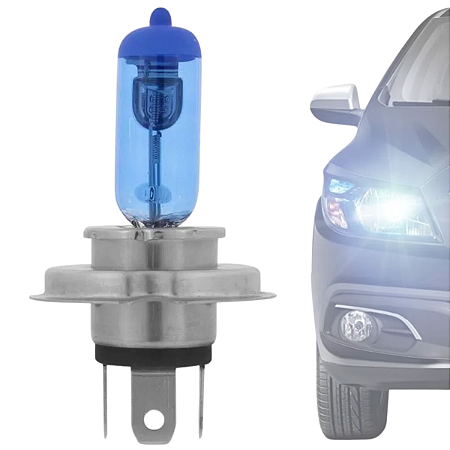 LAMPADA SUPER BRANCA EFEITO XENON H4 4200K 12V 60/55W