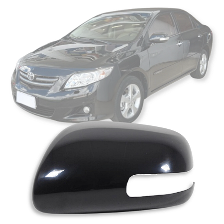 CAPA RETROVISOR EXTERNO COROLLA 2009 Á 2013 PRETO ESQUERDO