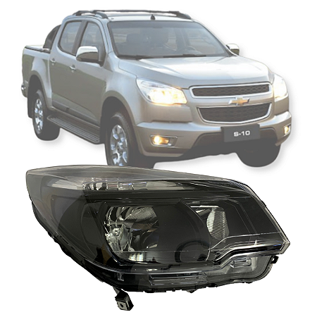 FAROL PRINCIPAL MASCARA NEGRA S10 LT 2012/2016 DIREITO