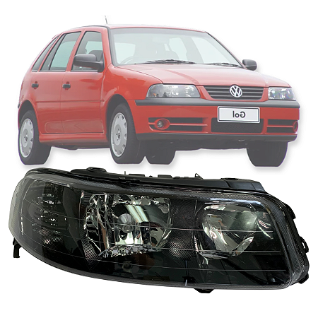 FAROL FOCO DUPLO FUME C/CHAPEU GOL 1999 Á 2005 GIII LD