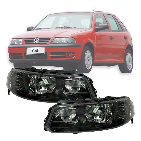 PAR FAROL FOCO DUPLO FUME C/CHAPEU GOL 1999 Á 2005 GIII