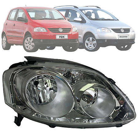FAROL FOCO DUPLO CROMADO FOX E SPACEFOX LADO DIREITO