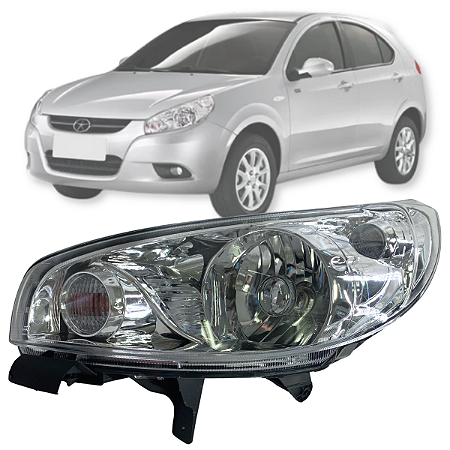 FAROL DIANTEIRO MANUAL CROMADO J3 2011 Á 2013 LADO ESQUERDO