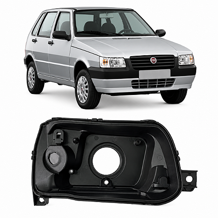CARCAÇA FAROL UNO 2004 A 2013 LADO DIREITO