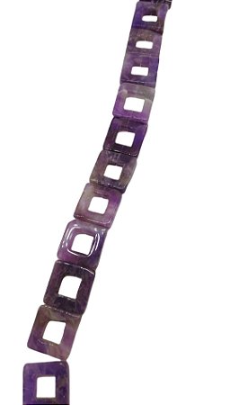 Ametista Quadrada Vazada 20mm