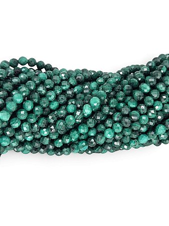 Malaquita Micro Esfera Facetada 4mm