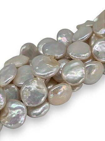 Pérola Natural Água Doce Moeda 12mm