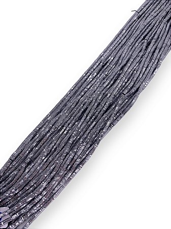 Hematita Roda Facetada Micro - 3mm - Prata