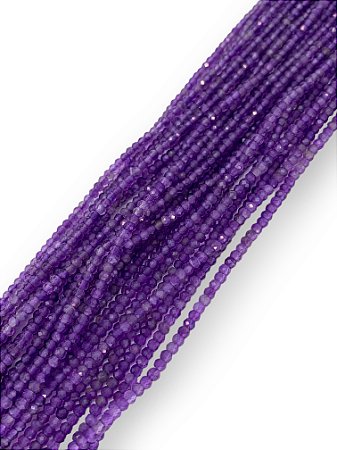 Ametista Escura Micro - Rondel Facetado - 2,5mm